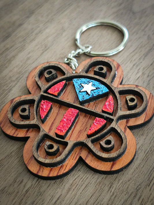 A. Llavero Sol Taíno con bandera